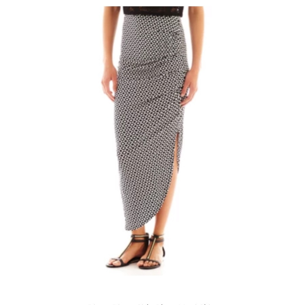Bisou Bisou Black and White Maxi Pencil Skirt